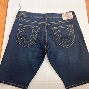 True Religion Ricky Relaxed Straight Men Jean Shorts Denim 38 Brand New